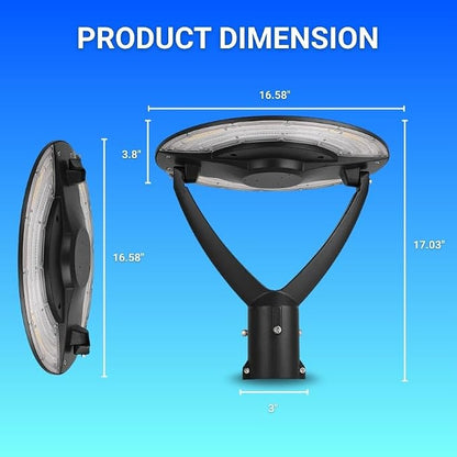 Outdoor Post Light Fixtures 120W / 135W / 150W LED Parking Lot Area Lighting Plaza Lighting, Garden Lighting Type IV Distribution 3000K / 4000K / 5000K AC100–277V 1 Pack
