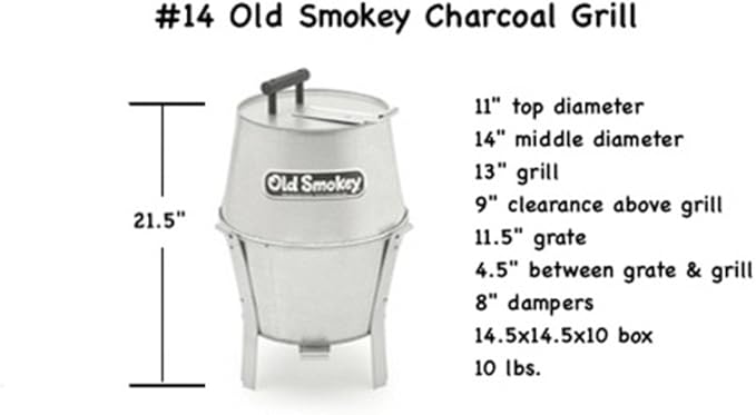Old Smokey Charcoal Grill #14 (Small)