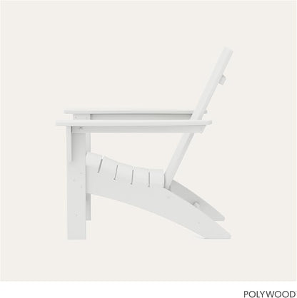 POLYWOOD Modern Adirondack Chair – All-Weather Outdoor Lawn Adirondack Chairs – HDPE, Fade-Resistant & Durable Outdoor Furniture – For Patio, Deck & Fire Pit Chairs – White