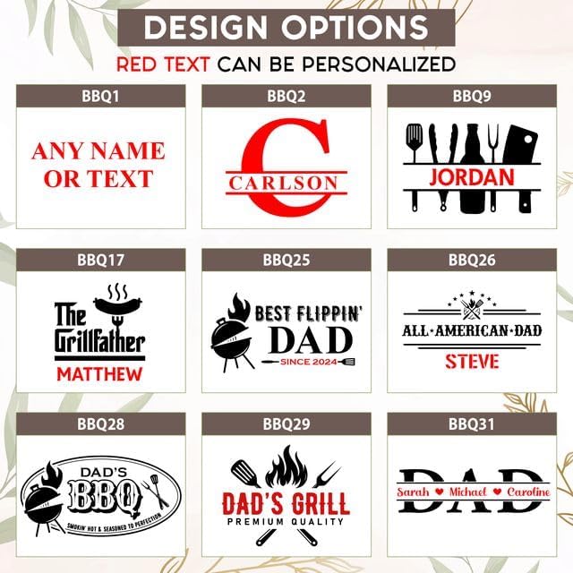 Custom Engraved BBQ Grill Set for Dad, 11 Pcs Grill Tool Set, Personalized Father’s Day BBQ Gift for Dad, Best Dad Barbecue Accessories, Stainless Steel Grill Tools with Wooden Case, BBQ Gifts for Men