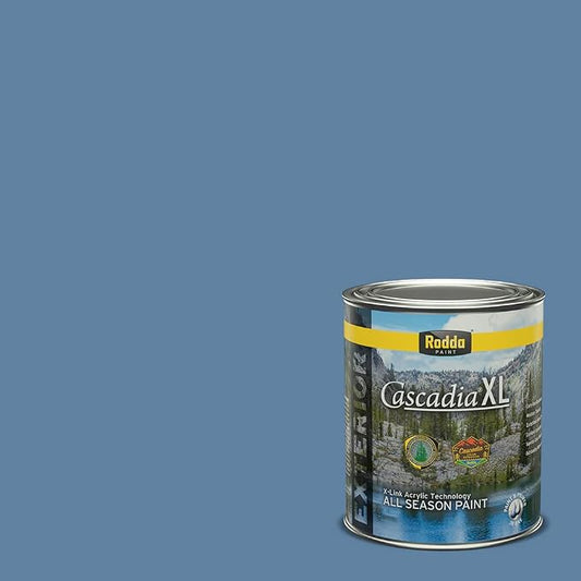 Rodda Paint CASCADIA XL Exterior Velvet Paint & Primer in One, Quart, Honky Tonk Blue