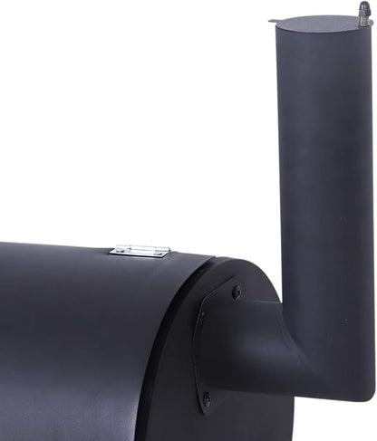 Charcoal Grill, 45inch Charcoal Barrel Grill with Offset Smoker, Charcoal BBQ Grill for Outdoor Garden Patio and Backyard Cooking Black 45.28 x 20.87 x 44.9 inch