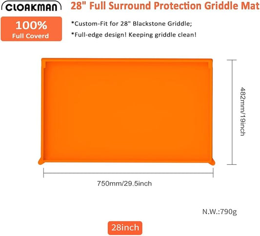 Full-Edge 28" Silicone Griddle Cover, Compatible with Blackstone Griddle, Food Grade Silicone Griddle Cover, Protect Your Griddle from Dirt & Rust All Year Round