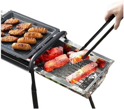 Portable Charcoal Grill for Camping BBQ Grills Outdoor Barbecue Grill, Stainless Steel BBQ Grill Rack with Stable Structure,67 * 30 * 81Cm-D