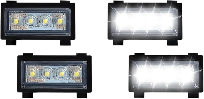 4PCS Grille Lights Compatible With jeep Compatible With Wrangler JL 2018 2019-2023 Front Grid Warning DRL Daytime Running Lamp Daylights Car Parts 12V(Clear shell white)