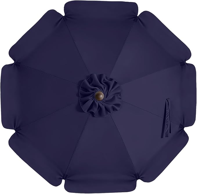 MASTERCANOPY Valance Patio Umbrella 10 ft Replacement Canopy for 8 Ribs-Navy Blue Canopy Only