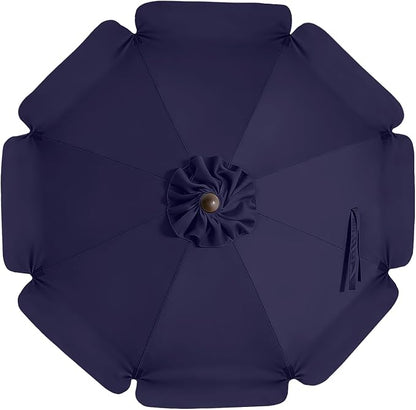MASTERCANOPY Valance Patio Umbrella 10 ft Replacement Canopy for 8 Ribs-Navy Blue Canopy Only