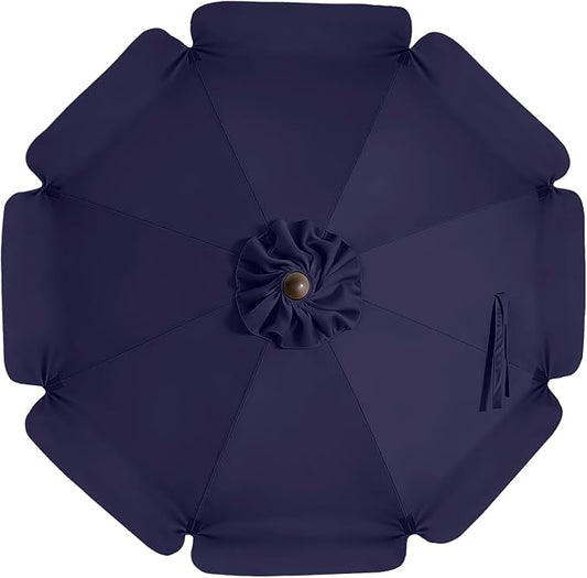 MASTERCANOPY Valance Patio Umbrella 10 ft Replacement Canopy for 8 Ribs-Navy Blue Canopy Only