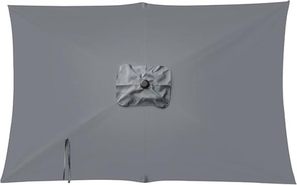 Blissun Rectangular Patio Umbrella, Table Market Umbrella with Tilt and Crank, Outdoor Umbrella for Garden, Deck, Backyard, Pool and Beach