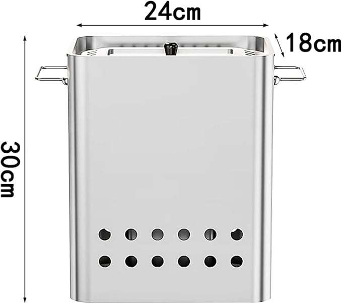 Vertical Charcoal BBQ Smoker 430 Stainless Steel Grill 360° Even Heating Oil and Fire Separation with A Variety of Accessories for Home Restaurants & Catering(A)