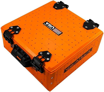YakAttack ShortStak Solo Storage Box - Size & Color Options | Standalone Low-Profile Crate with Lid, Hinges & Latches | GridLoc Mounting Panels | Slider Feet for Under-Seat Use | Made in USA
