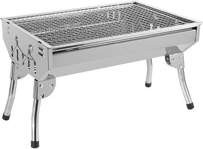 Portable Charcoal Grill for Camping BBQ, Outdoor Barbecue Grill with Foldable Stainless Steel Rack, Lightweight Camping Grill for Grilling,A-1