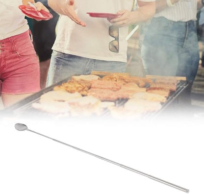 Extendable Spoon,62cm Long Stainless Steel Telescopic Extendable for Barbecue Tableware Supplies 8.66~24.4inch (Spoon)