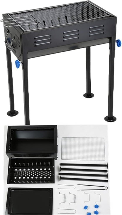 Portable Charcoal Grill for Camping BBQ, Outdoor Barbecue Grill with Foldable Design 49 x 30.5 cm Charcoal Grills BBQ for Home and Outdoor Use,49 * 30.5Cm-D