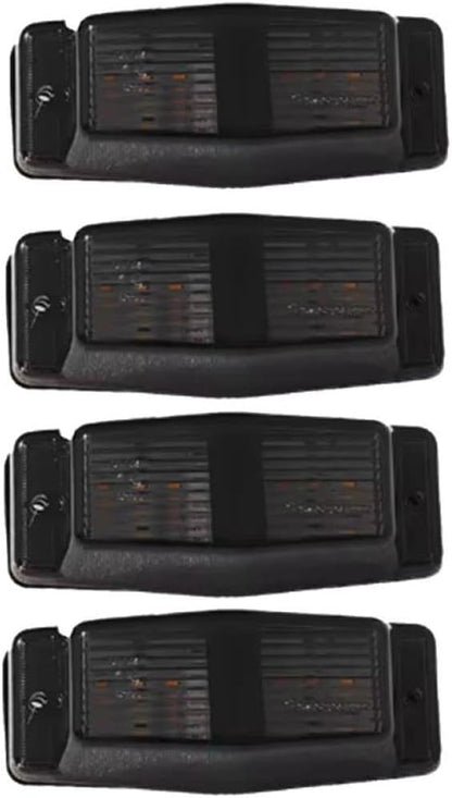 4Pcs Smoked White Front Grill Light LED Marker Lamp Compatible With Lorry Double Burner Indicator Light