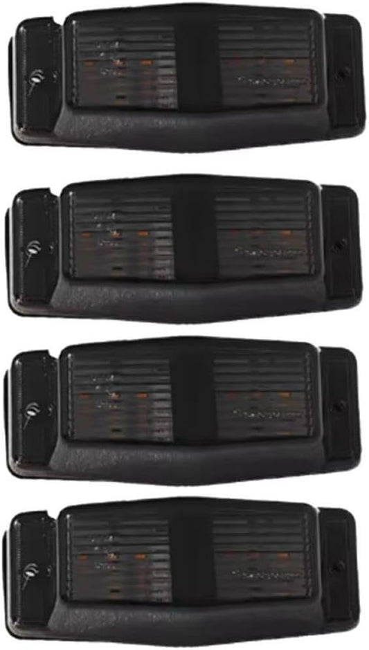 4Pcs Smoked White Front Grill Light LED Marker Lamp Compatible With Lorry Double Burner Indicator Light