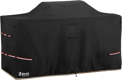 Bitubi 110 Inch Island Grill Cover - 600D Heavy Duty Waterproof All Weather Protection Extra Large Grill Cover,Black