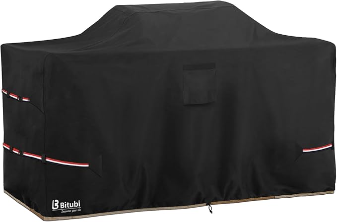 Bitubi 78 Inch Island Grill Cover - 600D Heavy Duty Waterproof All Weather Protection Extra Large Grill Cover,Black