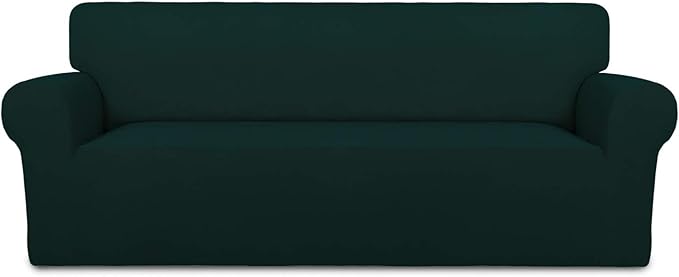 PureFit Stretch Couch Covers for Sofa Large Sofa Slipcovers Deep Teal | 1-Piece Sofa Cover Washable Soft Couch Protector, Couch Slipcover with Non Skid Foam and Elastic Bottom for Kids, Dogs