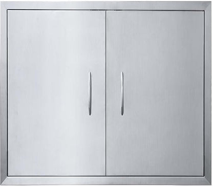 JIE JIN 24" W X 24" H Outdoor Kitchen Doors Double Doors Thickened 304 Brushed Stainless Steel BBQ Access Door BBQ Island Doors Outdoor Kitchen Accessories Door for Outdoor Kitchen BBQ Island