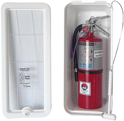 Cato 10501-H White Plastic Chief Fire Extinguisher Cabinet for 2-1/2 or 5 lb. Extinguisher, with Hammer and Cylinder Lock