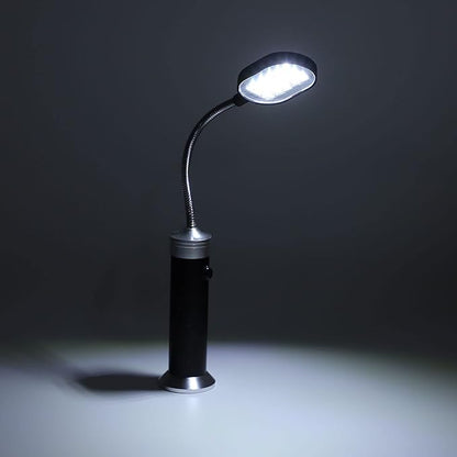 Drfeify LED Magnetic Work Light, 15 LEDs, 360° Flexible Gooseneck, 11cm Arm, Battery Operated, Black