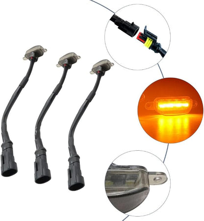 Amber LED Grille Light Kit with Wiring Harness Compatible with Ford F-150 Aftermarket Grilles 2004-2019, Smoked Lens Amber Lights