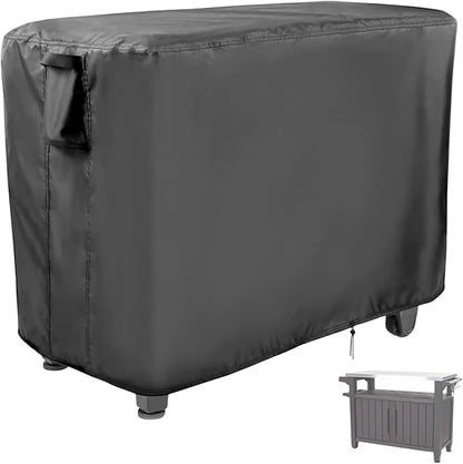 Prep Table Cover for Outdoor Bar Table, 72inch Outdoor BBQ Cart Cover Bar Tool Cart Covers Cooler Covers - 72"L×29"W×43"H, Black
