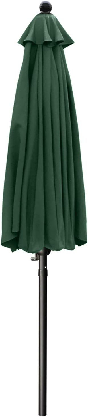 ABCCANOPY 7.5FT Scalloped Patio Umbrella Table Market Umbrella, Green | Durable 6 Sturdy Fiberglass Ribs, Push Button Tilt and Crank, UV Protection Waterproof Outdoor Umbrella, Valance Style