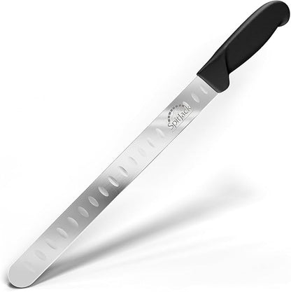 SPITJACK Smoked BBQ 6 Inch Curved Beef Brisket Trimming and Boning Knife and 11" Meat Slicing Knife Bundle. Stainless Steel.
