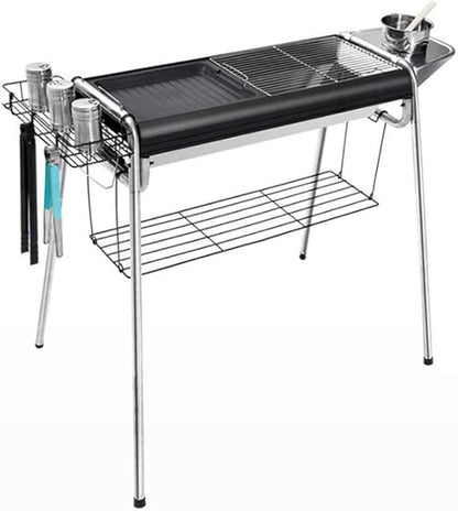 Portable Charcoal Grill for Camping BBQ Grills, Outdoor Barbecue Grill with Large Thick Rack, Backpack Picnic Party Activities, Heavy Duty Charcoal Grills BBQ,A-1