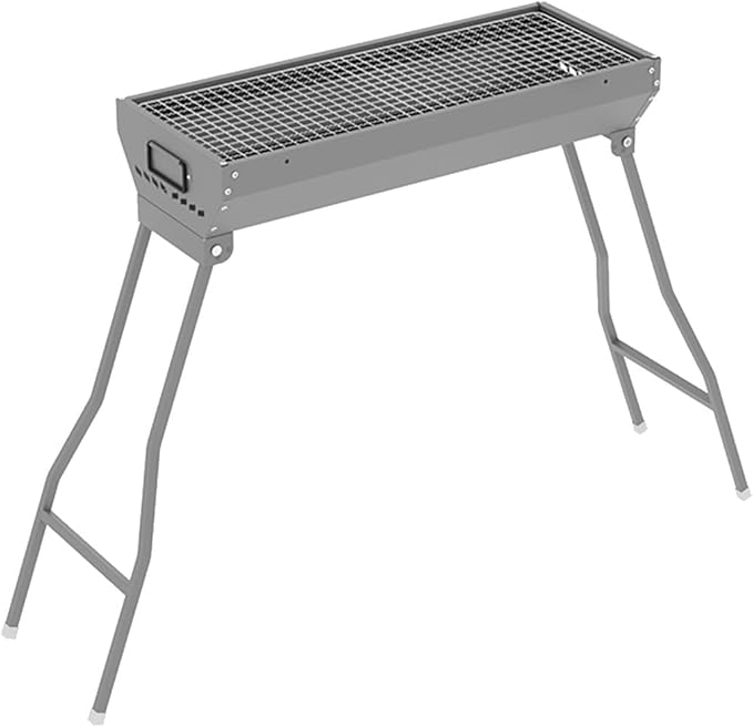 Grills Outdoor Cooking Charcoal, Stainless Steel Coating BBQ Grill Small Charcoal, Portable Charcoal Grill for Party Picnic Travel Home,RV Outdoor Cooking Use (Color : /Gray, Size : B)