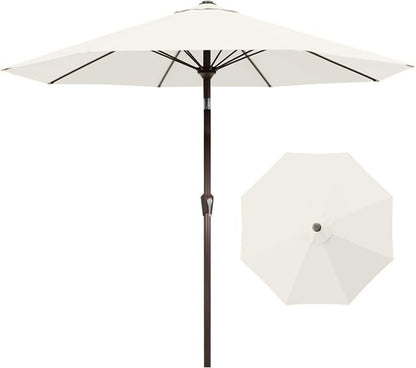 9FT Auto-Tilt Patio Umbrella|Outdoor Market Table Umbrella with 8 Fiberglass Ribs for Pool,Deck&Backyard