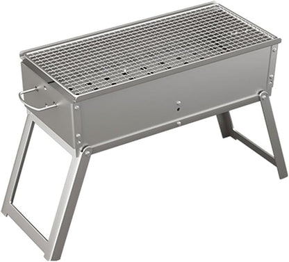 Charcoal BBQ Grill, Foldable Portable Tabletop Barbeque, Barbecue for Camping Hiking Garden Party Festivals Picnic,60x16cm
