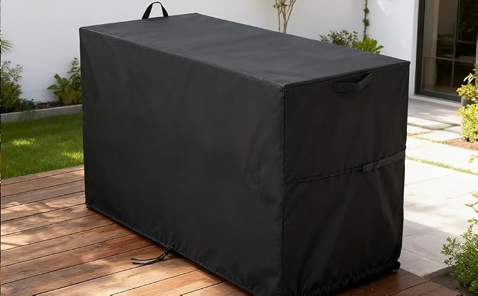 Deck Box Cover for Keter Westwood 150 Gallon Resin Large Deck Box | Patio Furniture Cushion Storage Box Cover Waterproof Dustproof for Outdoor Storage Box- 63” Lx 30”W x 25”H