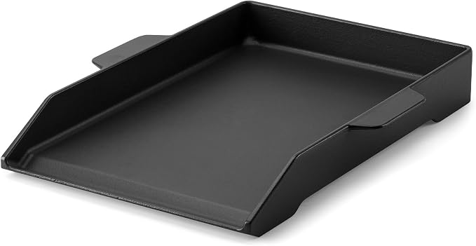 Universal Cast Iron Cooking Griddle for Grills and 2 Burner Range Oven | 18.1" x 12.2", Non-Stick BBQ Flat Top Griddle with Handles for Outdoor Cooking