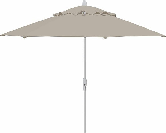 Treasure Garden 11ft Patio Umbrella – Outdoor Market Umbrella – Deluxe Auto-Tilt – White Aluminum Frame (Sunbrella, Cast Silver)