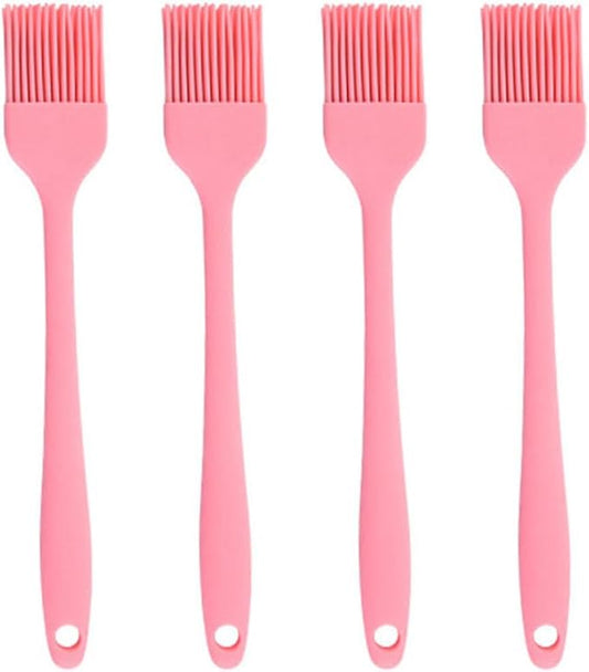 Silicone Oil brush, for BBQ Kitchen Cooking Baking and Grilling (4 PCS,pink)
