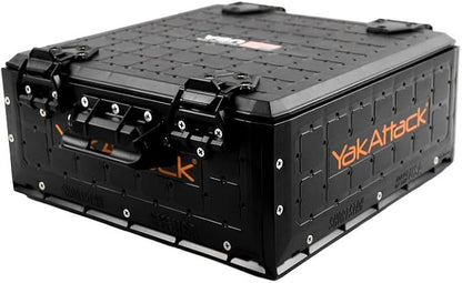 YakAttack ShortStak Solo Storage Box - Size & Color Options | Standalone Low-Profile Crate with Lid, Hinges & Latches | GridLoc Mounting Panels | Slider Feet for Under-Seat Use | Made in USA