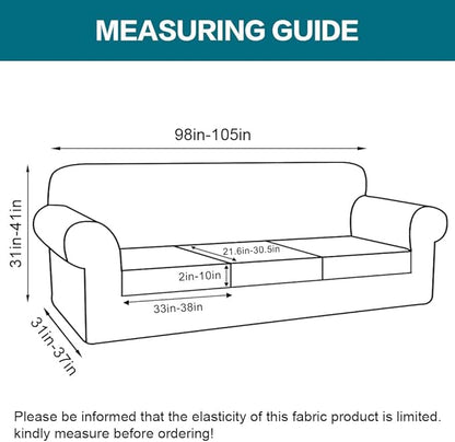 Turquoize 4 Piece Sofa Covers for 3 Cushion Couch Sofa Slipcover Soft Couch Cover for Dogs-Washable Sofa Furniture Covers with 3 Individual Large Cushion Covers (XL Sofa, Dove)