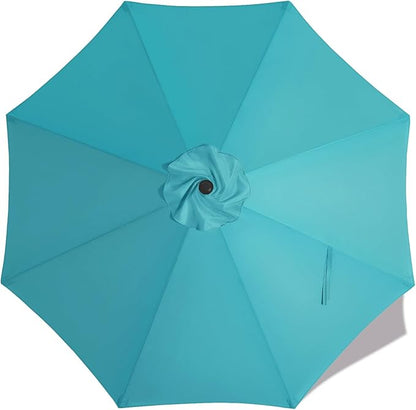 MASTERCANOPY Patio Umbrella 10 ft Replacement Canopy for 8 Ribs-Turquoise Canopy Only