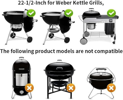 18-1/2-Inch Grills One-Touch Cleaning System Kit, Fits 7444 Weber Grill Replacement Parts Thicker, Sturdy, Heat Resistant, Easy to Install, Silver