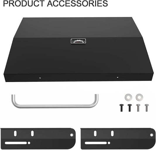 Upgrade Hinged Lid w/Thermometer for Blackstone 28'' Griddle Hard Cover Flat Top Lid for Blackstone 1517 1605 1853 1856 1839 2145 1803 1885 1983 2094 28" Griddle Cover
