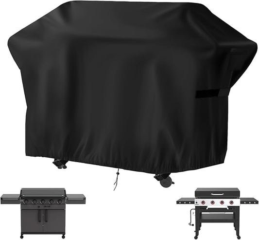 Flat Top Grill Cover for Nexgrill Daytona 4-Burner Propane Gas Griddle, Heavy Duty Waterproof Gas Griddle Cover for Member Mark Pro Series 5-Burner Gas Griddle, 68" W x 29" D x 36" H