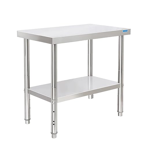 KUARBARR Stainless Steel Table 30 x 18 Inch, Stainless Table for Prep & Work, Commercial NSF Metal Table for Restaurant Kitchen Garage