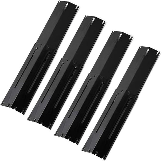 DELSbbq Universal Adjustable Grill Heat Plate Replacement for Gas Grill, Porcelain Steel Heat Plate Shield, Flavorizer Bar, Extends from 11.75" up to 21" L (Pack of 4)