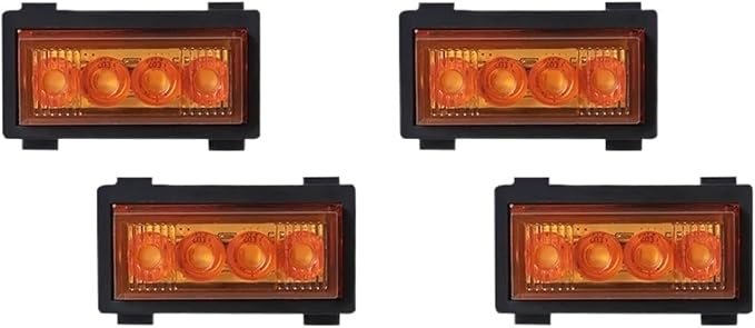 Grille Lights Compatible With jeep Compatible With Wrangler JL 2018 2019 2020 2021 2022 2023 Front Grill Light Warning Daylights Car Accessories 4PCS(LED Yellow A)