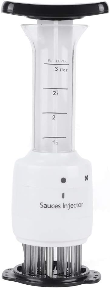 2 in 1 Professional Meat Tenderizer Injector Tool,Steak Marinade Seasoning Sauce Injector with Ultra Acute Needle Blades for Beef Chicken Veal Pork