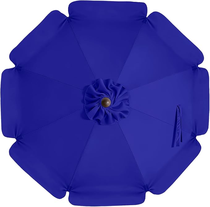 MASTERCANOPY Valance Patio Umbrella 10 ft Replacement Canopy for 8 Ribs-Blue Canopy Only