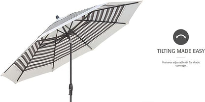 Treasure Garden Deluxe Auto-Tilt Octagon Market Umbrella, 11ft - Outdoor Patio, Deck, Pool, Backyard Stand Alone Umbrella - Heavy Duty w/Bronze Frame & Obravia2 Fabric (Sand)